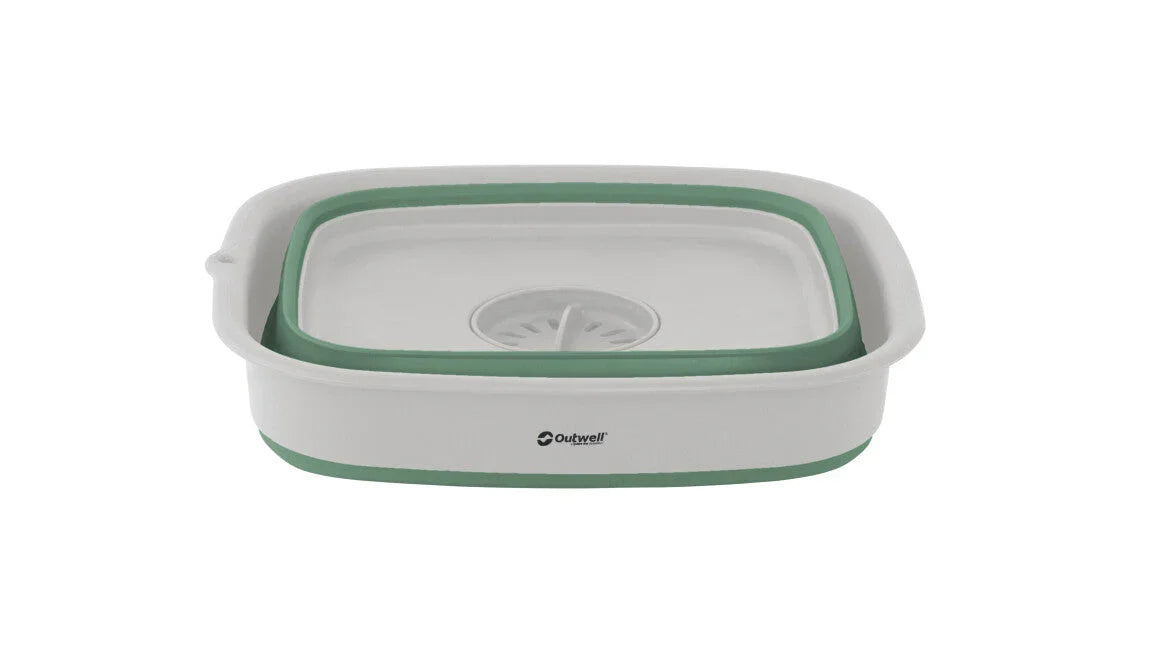 Outwell Collaps Wash Bowl with Drain Shadow Green