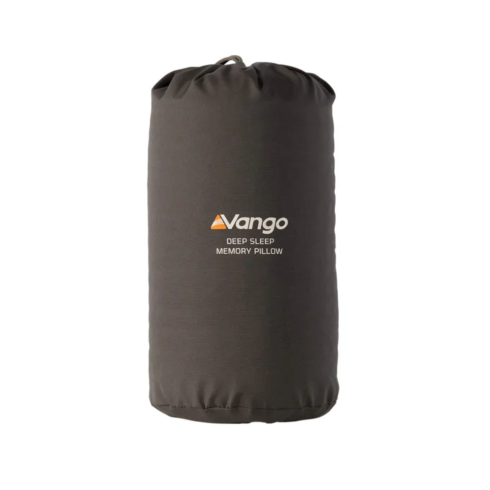 Vango Deep Sleep Memory Pillow in compact carry bag for camping and outdoor adventures