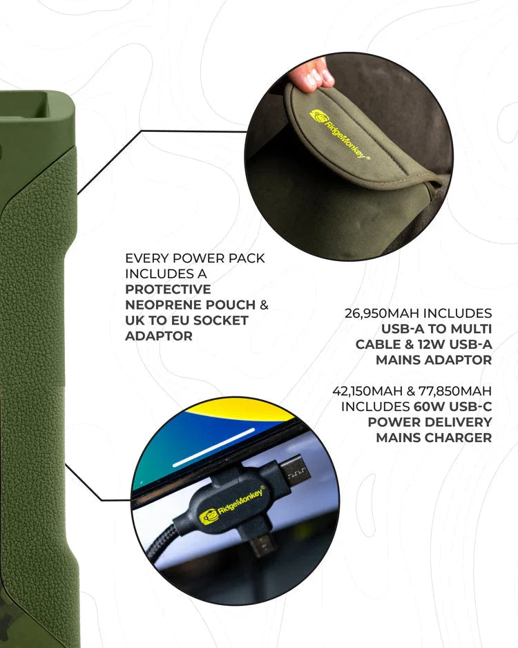 RidgeMonkey Vault C-Smart Wireless 77850mAh Battery Green