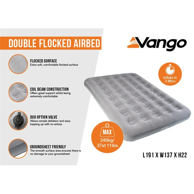 Vango Double Flocked Airbed Grey