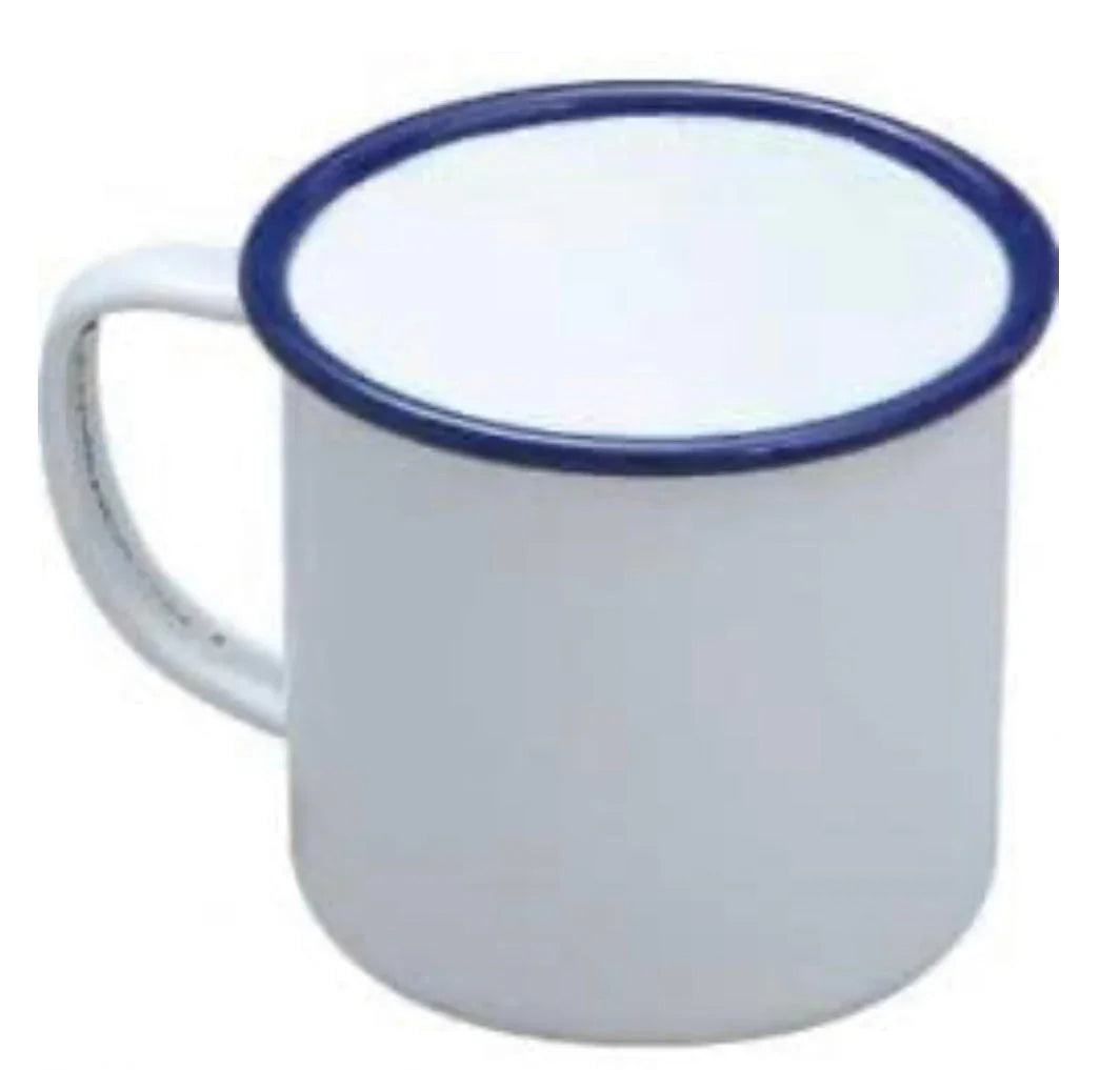 Falcon Traditional Enamel White Mug - 9cm x 568ml