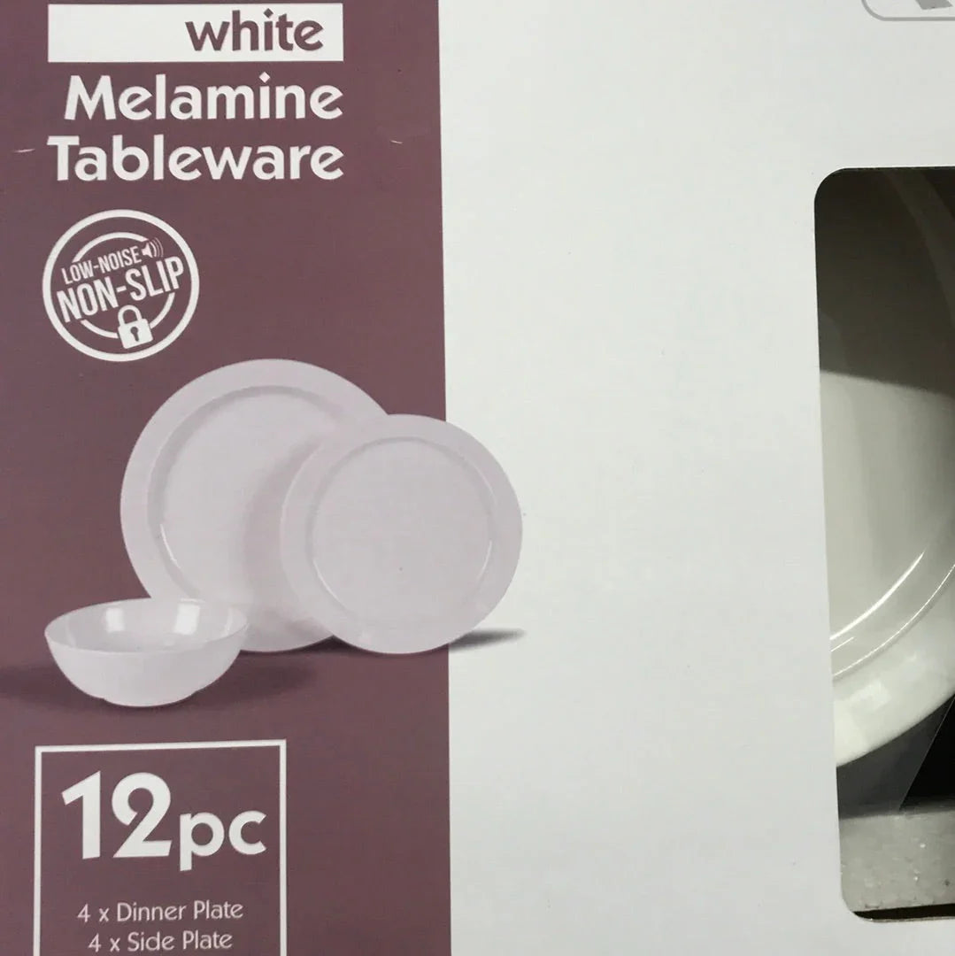 Kampa Classic White Melamine 12pc Non-Slip