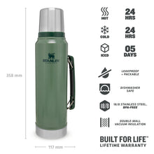 Stanley Classic Legendary Bottle 1L Hammertone Green