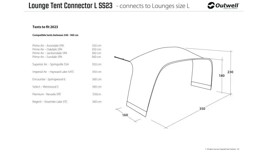Outwell Lounge L Tent Connector