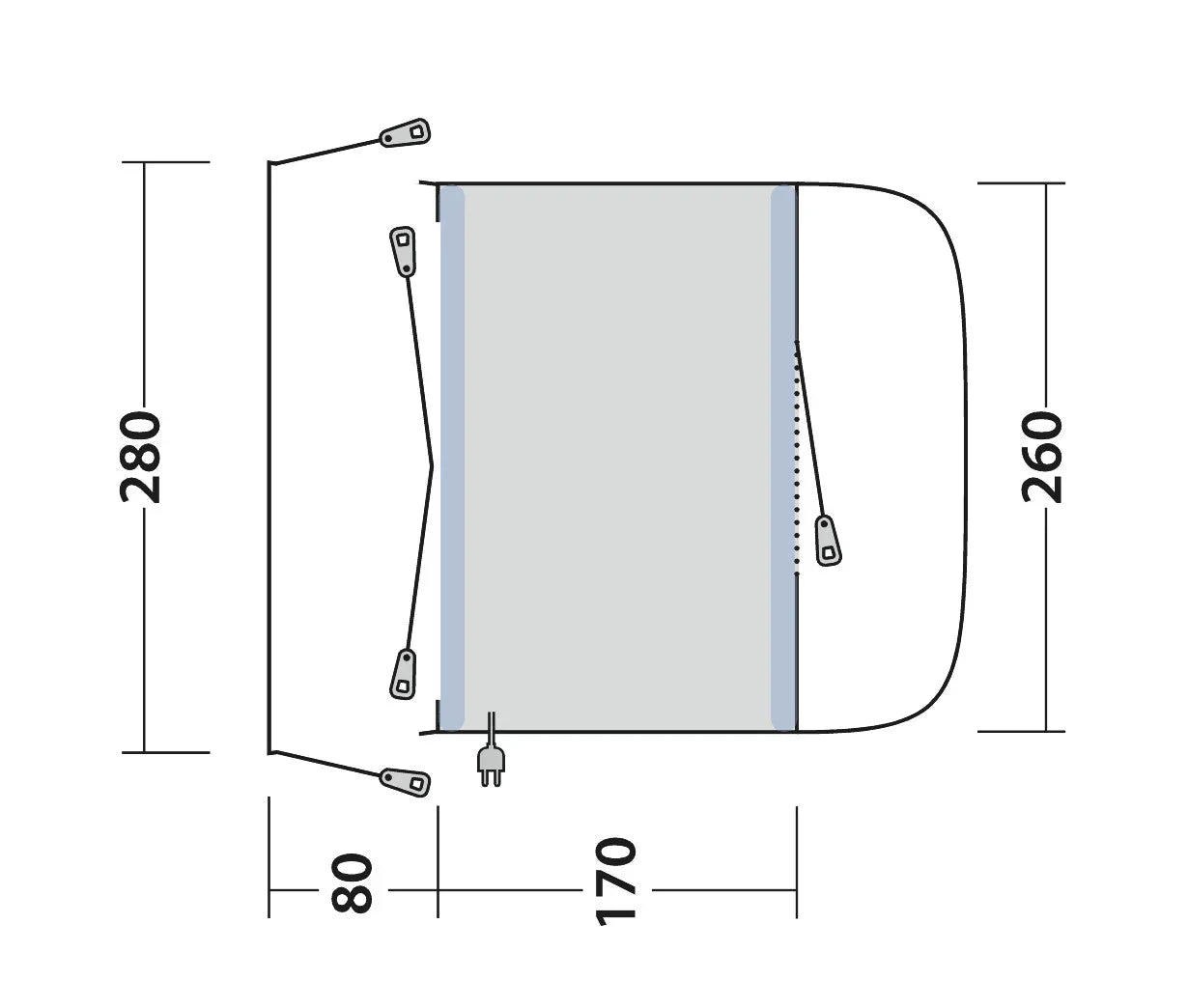 Outwell Santa Monica Air Mid/Tall Driveaway Awning 2026