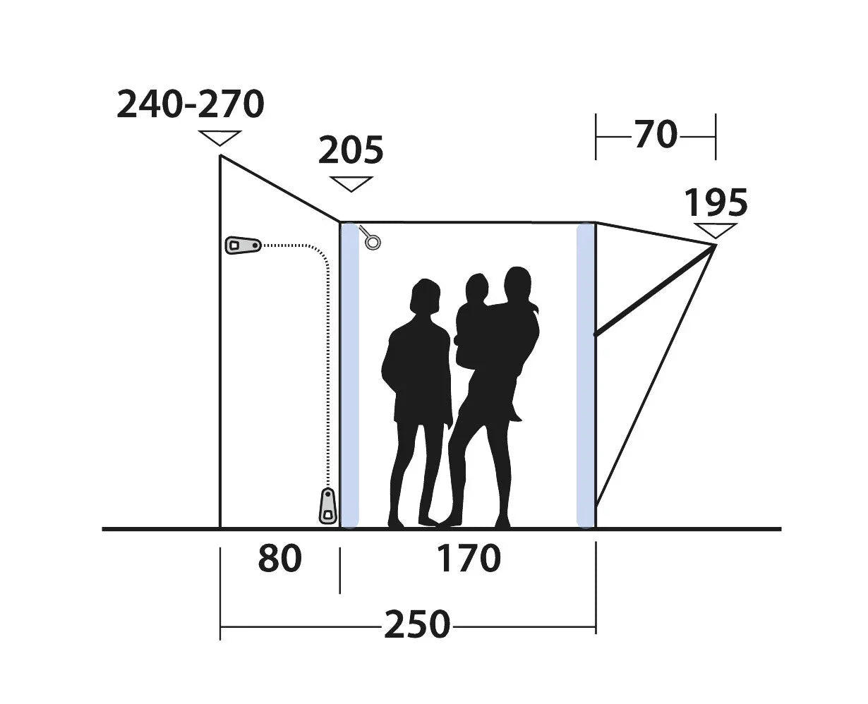Outwell Santa Monica Air Mid/Tall Driveaway Awning 2026