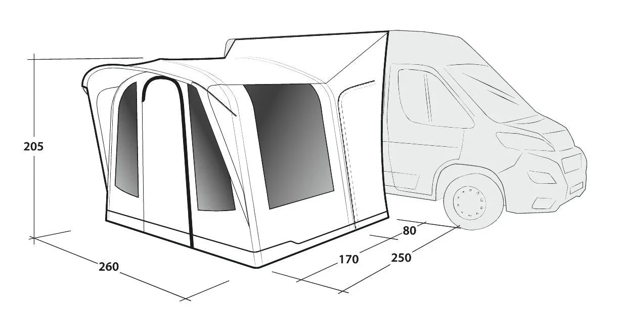 Outwell Santa Monica Air Mid/Tall Driveaway Awning 2026