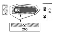 Camping tent floor plan with dimensions for outdoor gear setup