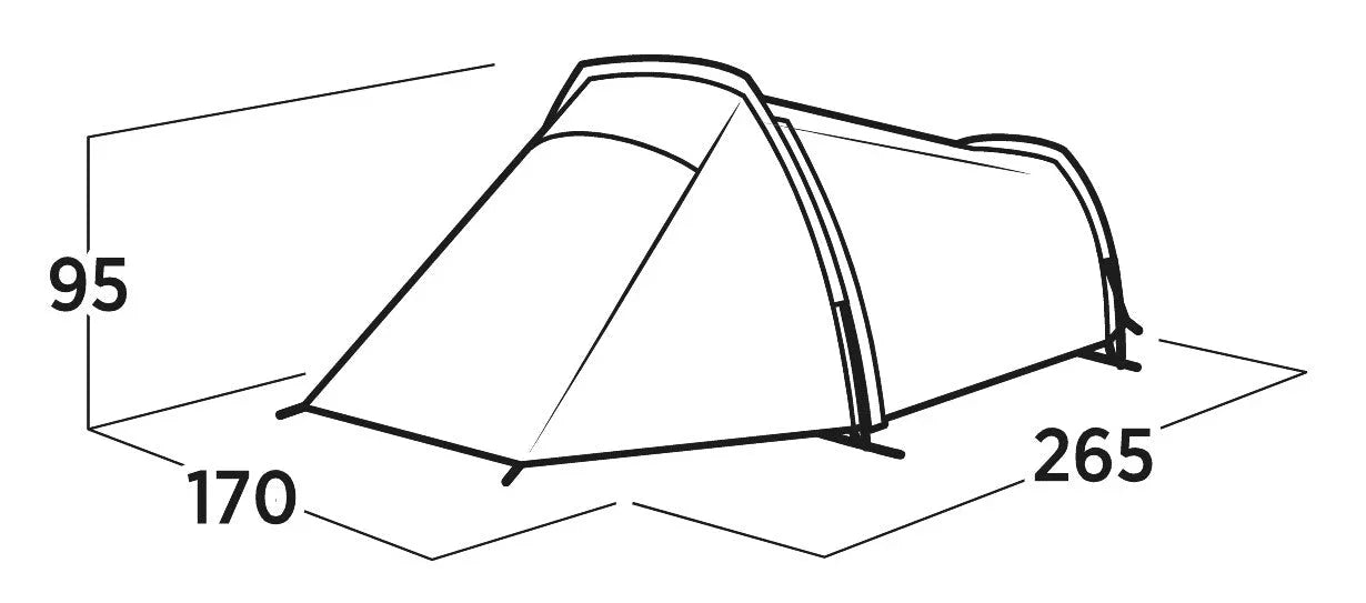 Camping tent dimensions diagram with measurements for outdoor adventures