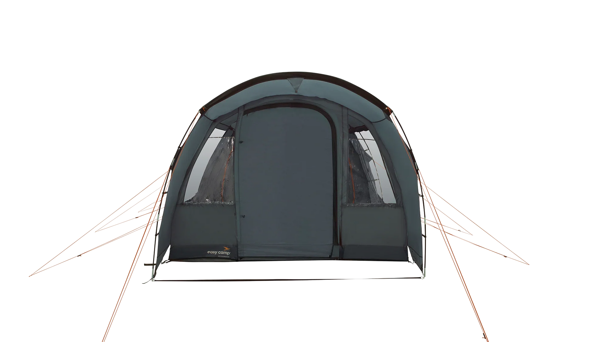 Easy Camp camping tent with mesh windows and orange guy lines for outdoor adventures