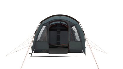 Easy Camp tent with spacious interior, mesh windows, and orange guy lines for outdoor camping adventures.