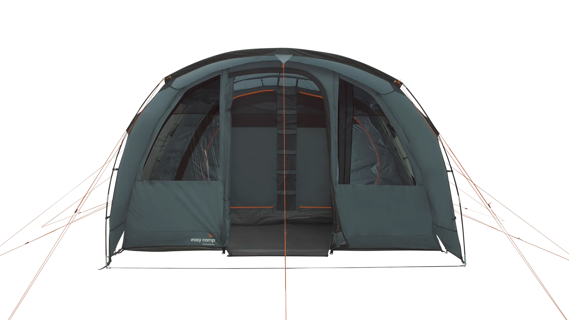 Easy Camp family tent with spacious interior and orange accents for outdoor camping adventures