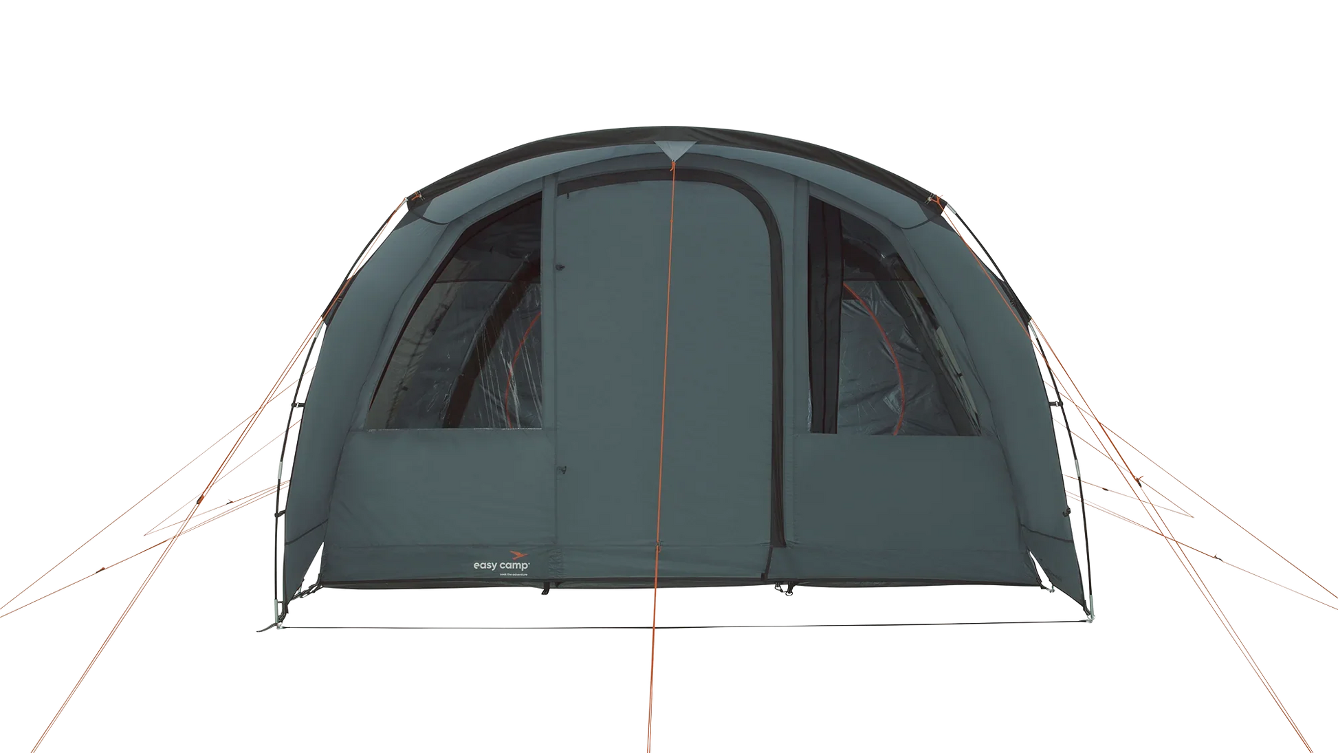 Easy Camp tent with orange guy lines, ideal for camping adventures and outdoor gear needs.