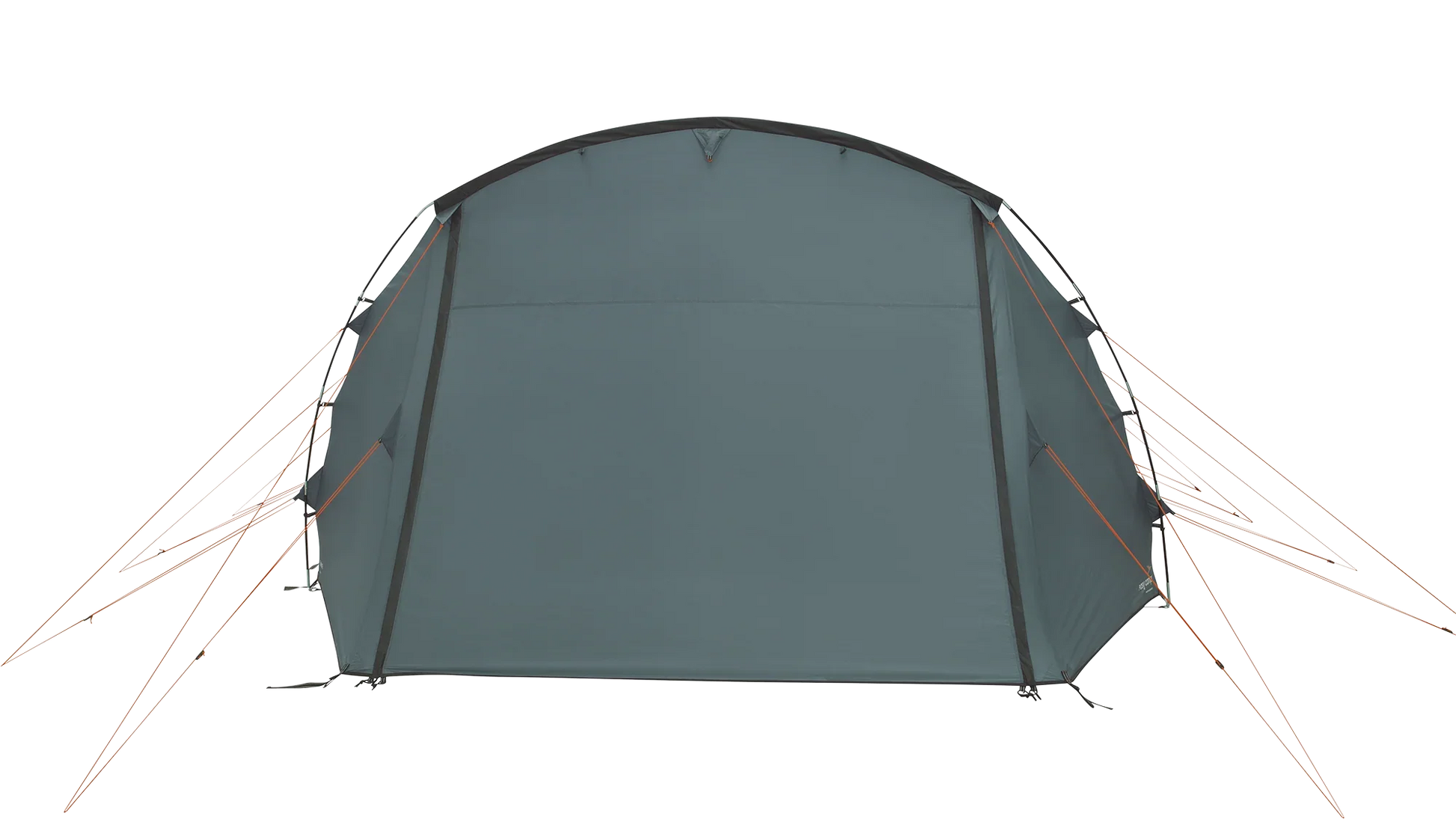 Gray camping tent with orange guy lines for outdoor adventures