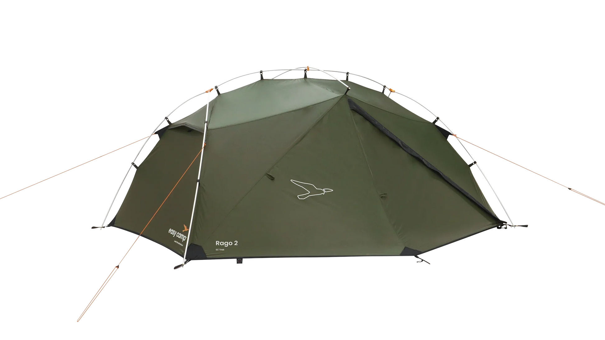 Green Rago 2 camping tent with easy setup, ideal for outdoor adventures and caravanning trips.