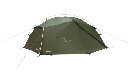 Green Rago 2 camping tent with easy setup, ideal for outdoor adventures and caravanning trips.
