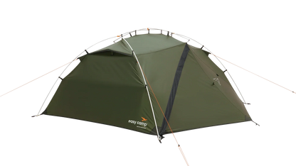 Green easy camp tent with orange accents, ideal for outdoor camping adventures