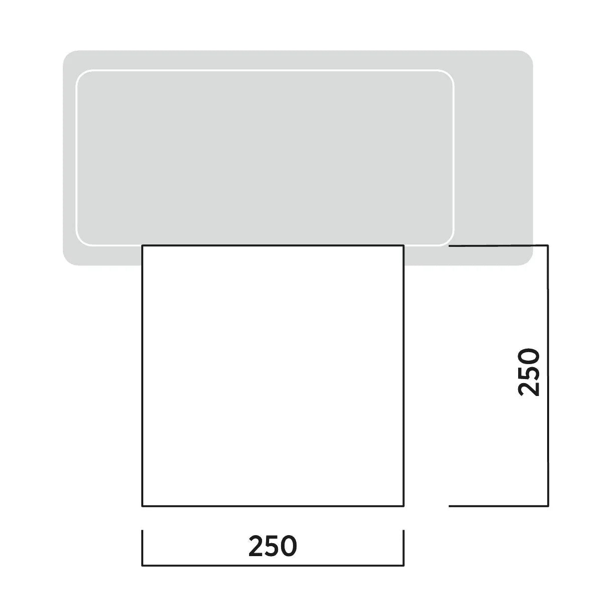 250x250 square diagram for outdoor gear dimensions