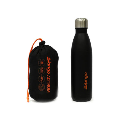 Vango Aotrom 1L insulated water bottle with carry pouch, ideal for camping and outdoor adventures