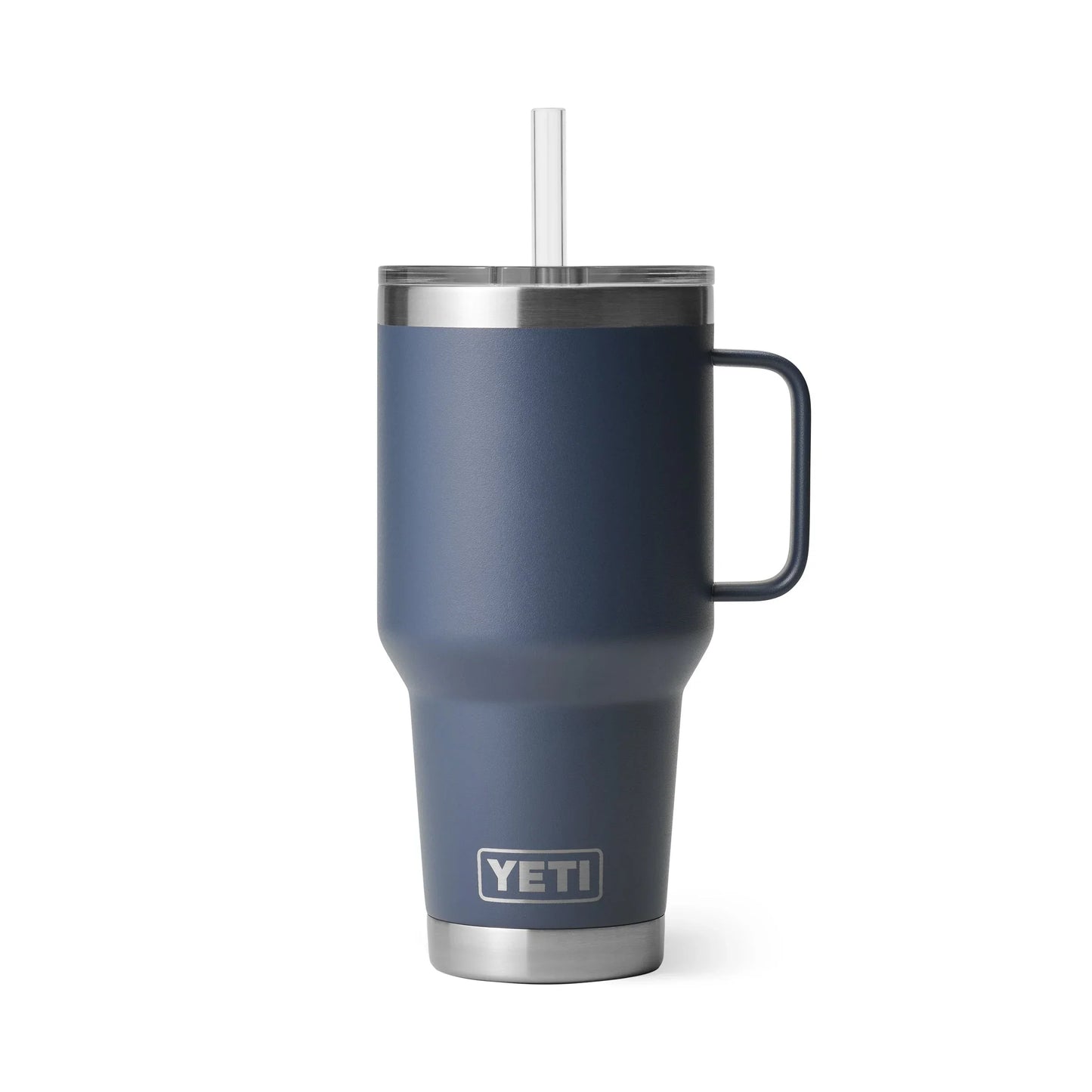Yeti insulated travel mug with handle and straw for outdoor adventures