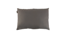 Gray camping pillow with subtle pattern for outdoor adventures and caravanning comfort