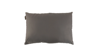 Gray camping pillow with subtle pattern for outdoor adventures and caravanning comfort