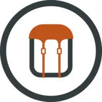 Orange camping lantern icon for outdoor gear and adventure equipment