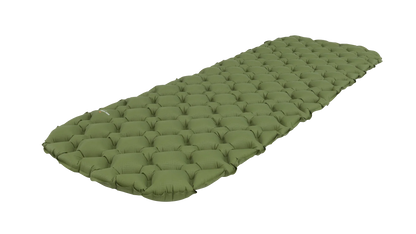 Olive green camping sleeping pad with quilted design for outdoor adventures