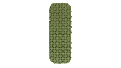 Olive green camping sleeping pad with quilted design for outdoor adventures