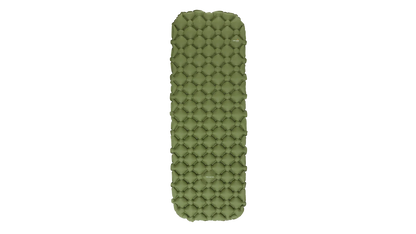 Olive green camping sleeping pad with quilted design for outdoor adventures