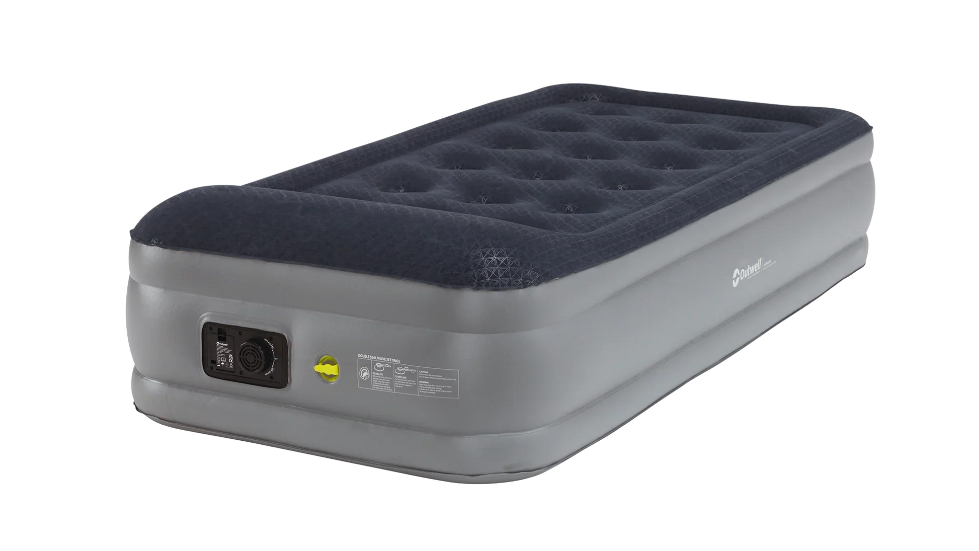 Inflatable airbed with built-in pump for camping and outdoor adventures