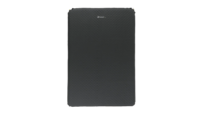 Black Outwell camping mattress with quilted design for outdoor sleeping comfort