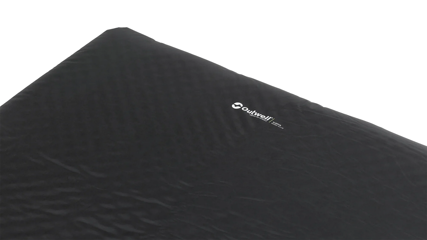 Outwell sleeping mat for camping and outdoor adventures, black inflatable mattress with brand logo