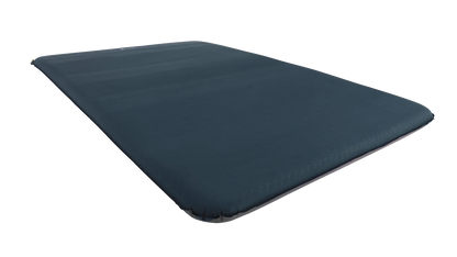 Dark blue inflatable camping mattress for outdoor adventures and comfortable sleeping