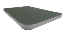 Green camping air mattress with gray sides for outdoor sleeping comfort