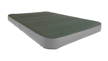 Green and gray inflatable camping mattress for outdoor adventures