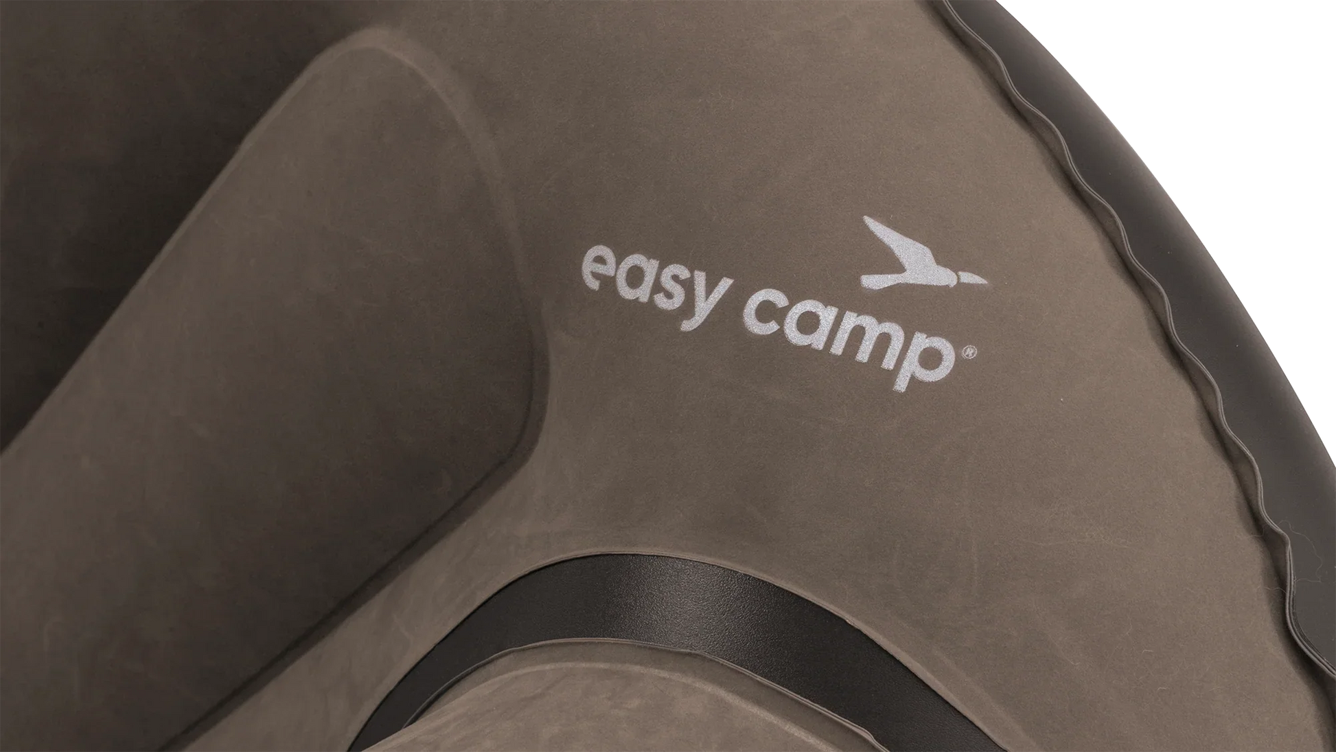 Easy Camp branded camping chair with grey fabric and black trim, ideal for outdoor adventures.
