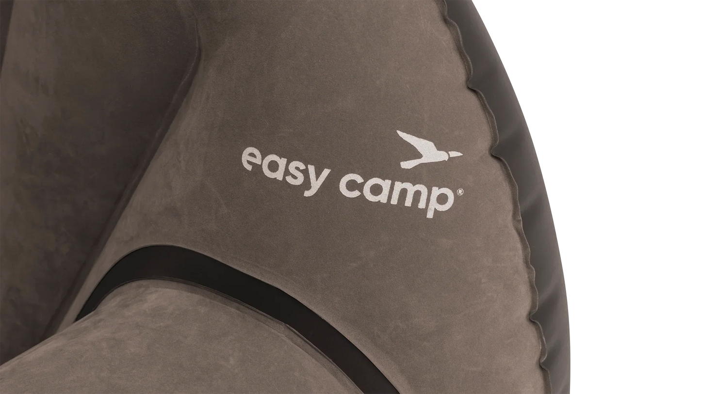 Easy Camp branded camping gear with soft brown fabric and logo detail
