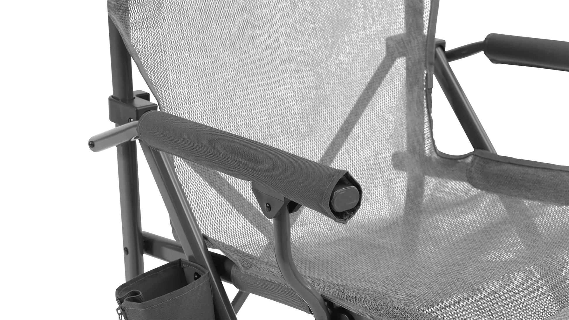 Portable camping chair with padded armrests and mesh back for outdoor adventures
