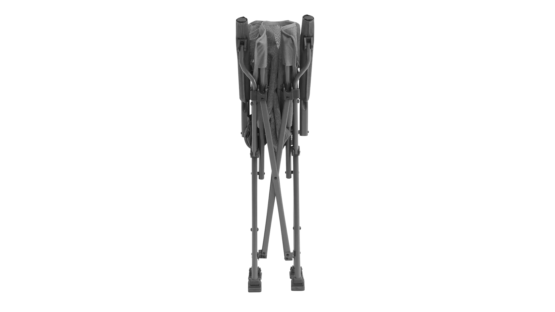 Folded camping chair with mesh back, portable outdoor seating for camping and caravanning adventures