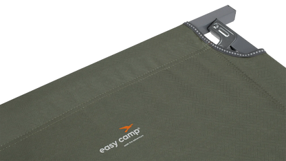 Easy Camp camping chair with olive fabric and metal frame detail