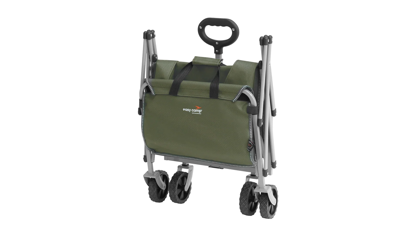 Green Easy Camp folding utility cart with four wheels for camping gear transport
