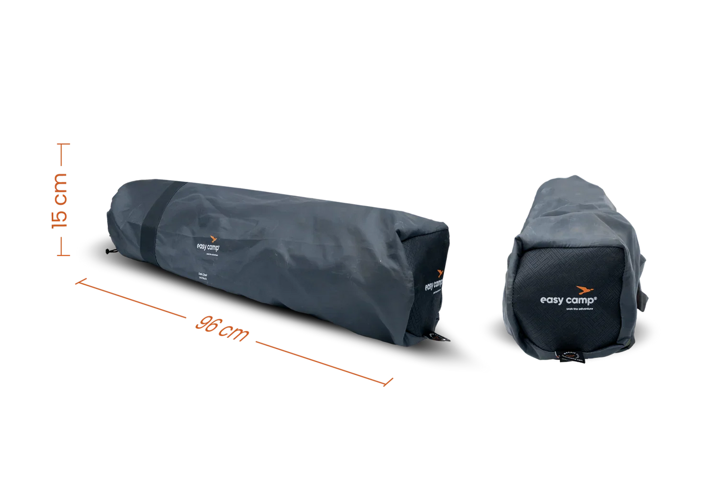 Compact easy camp sleeping bag with 96cm length and 15cm diameter for outdoor adventures