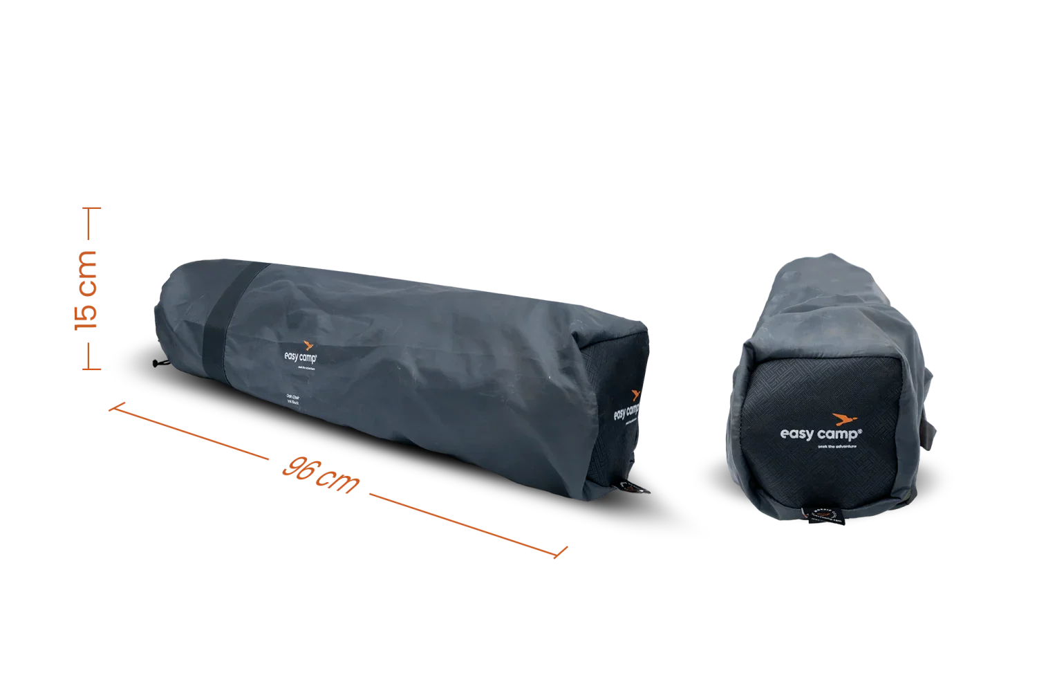 Compact easy camp sleeping bag with 96cm length and 15cm diameter for outdoor adventures