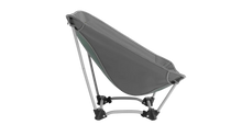 Portable camping chair with gray fabric and metal frame for outdoor adventures