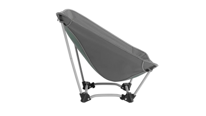 Portable camping chair with gray fabric and metal frame for outdoor adventures