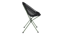 Portable camping chair with mesh seat and green frame for outdoor adventures