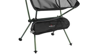 Robens portable camping chair with mesh seat and carry bag, ideal for outdoor adventures and caravanning trips.