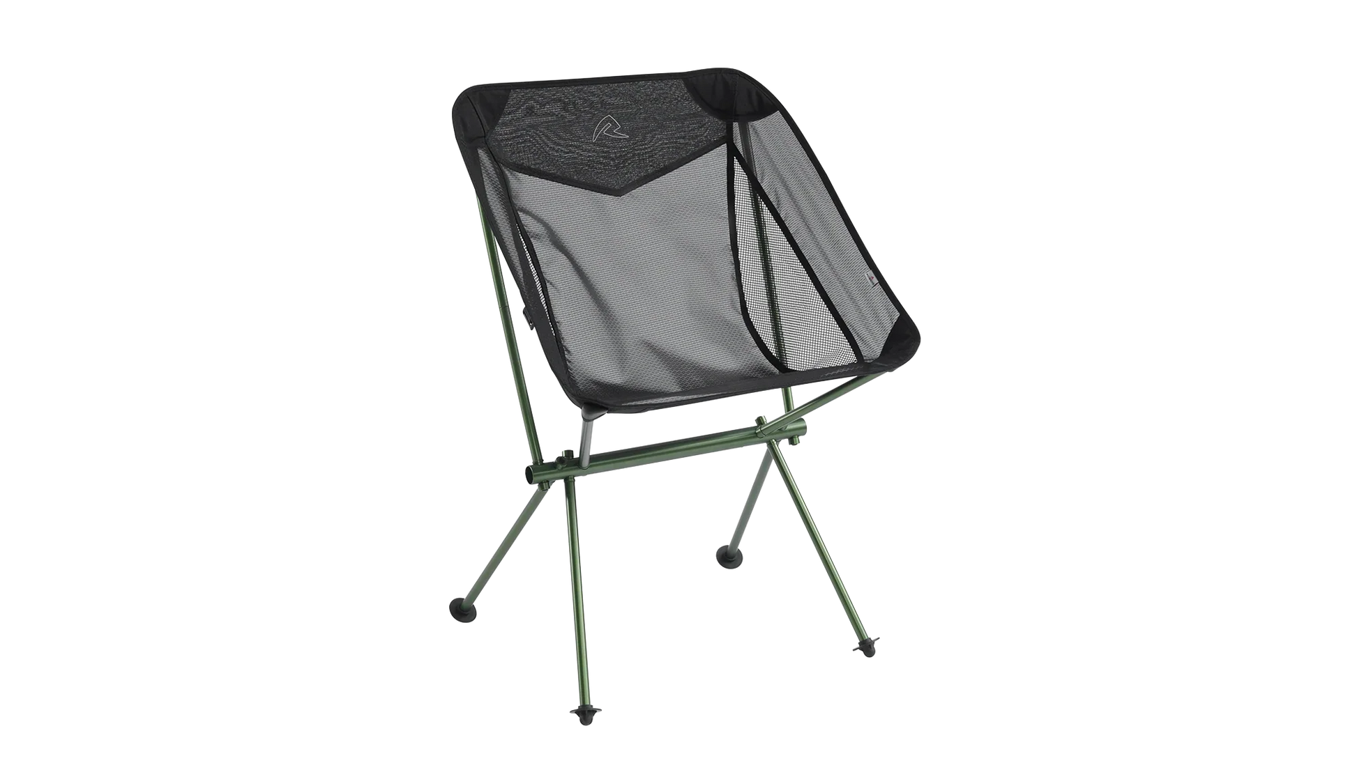 Portable camping chair with mesh back and green frame for outdoor adventures