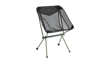 Portable camping chair with mesh back and green frame for outdoor adventures